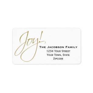 Joy! Einfache Weihnachts-Rücksendeadresse Adressaufkleber