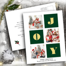 JOY Elegant Gold Snowflakes Modernes Script Foto