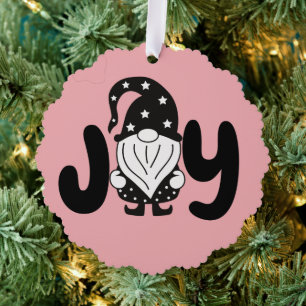 Joy Elegant Stilvolle Skripte Gnome Weihnachten Ornament Karte