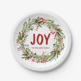 Joy-Elegant Wreath Personalisiert Pappteller