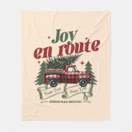 Joy en route Christmas Begins Truck & X-Mas Tree Fleecedecke