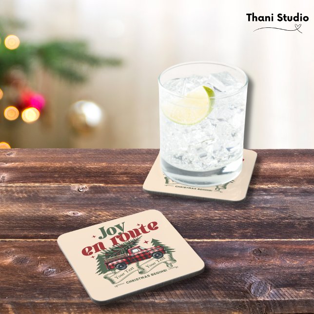 Joy en route Christmas Begins Truck & X-Mas Tree Getränkeuntersetzer (Von Creator hochgeladen)