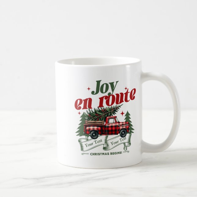 Joy En Route Christmas Begins Truck X Mas Tree  Kaffeetasse (Rechts)