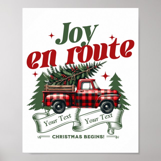 Joy En Route Christmas Begins Truck X Mas Tree  Poster (Vorne)