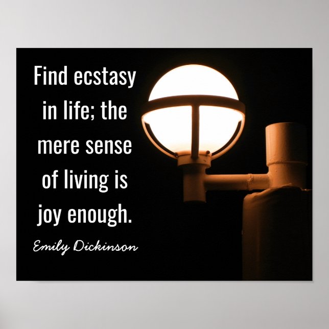 Joy Enough — Emily Dickinson Zitat — Art Print Poster (Vorne)