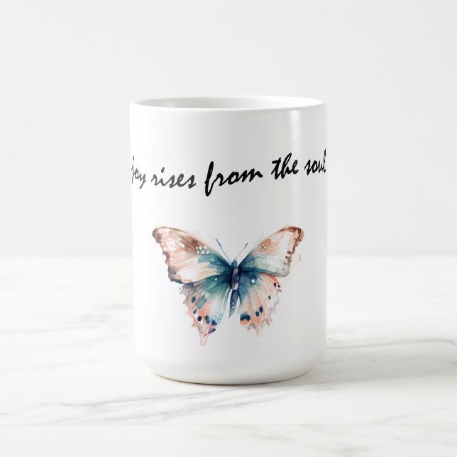 Joy erhebt sich vom Soul Butterfly Kaffeetasse (Mittel)