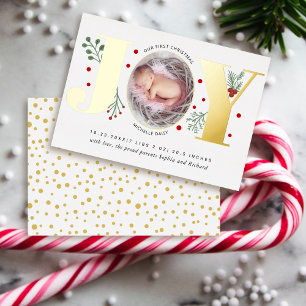 Joy Erste Weihnachtsgeburt Ankündigung Gold