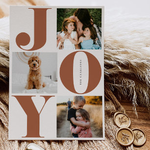 Joy Family Holiday Collage Foto Cards Feiertagskarte