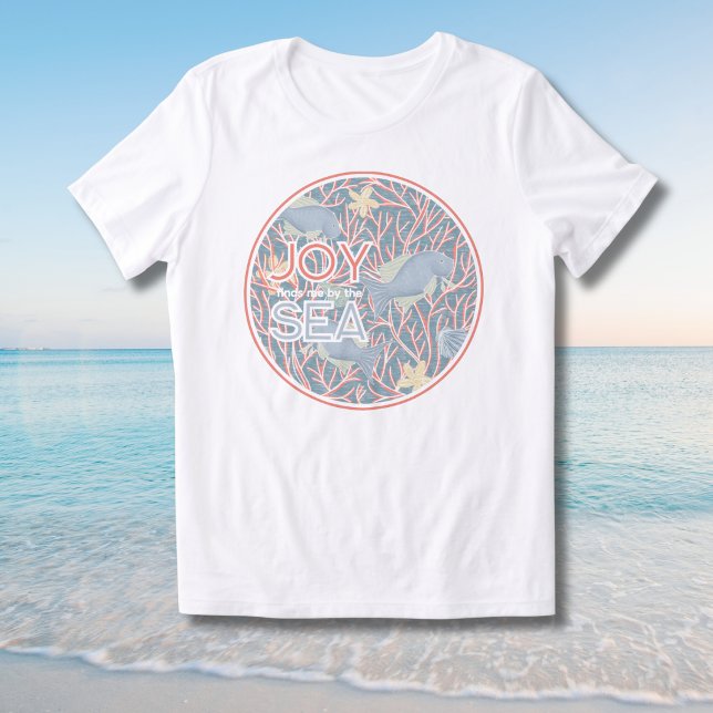 Joy Finds Me By The Sea – Boho Beach  Tri-Blend Shirt (Modern Coastal "Joy Finds Me By The Sea" Inspirational T-Shirt)