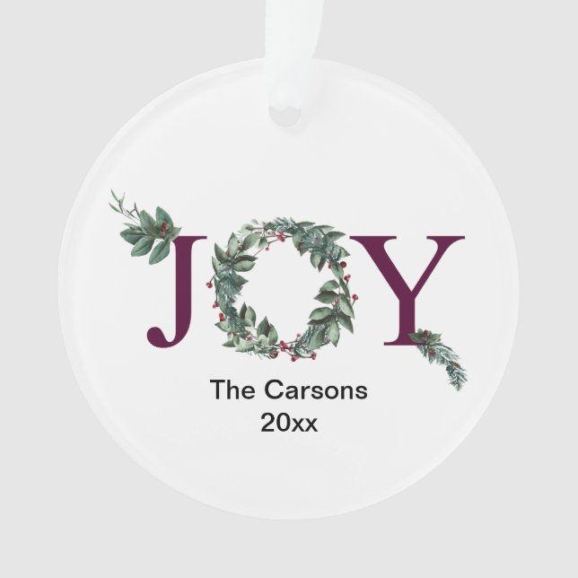 Joy for the holidays ornament frosted (Vorderseite)