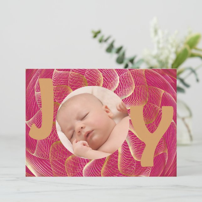 Joy Foto Feiertagskarte (Stehend Vorderseite)