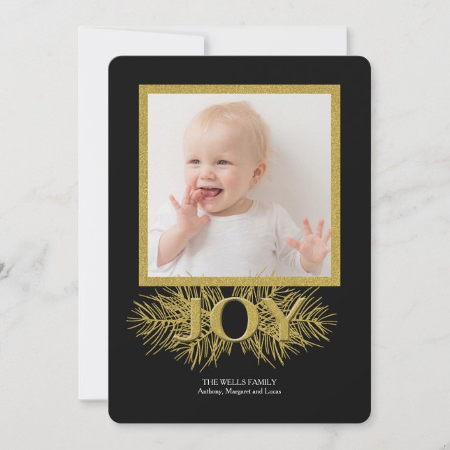 Joy Foto Holiday Card Feiertagskarte (Vorderseite)