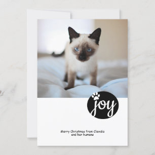 Joy Foto Personalisierte Weihnachtskatzenpaw Print Feiertagskarte