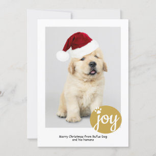 Joy Foto Personalisierter Weihnachtshund Paw Print Feiertagskarte