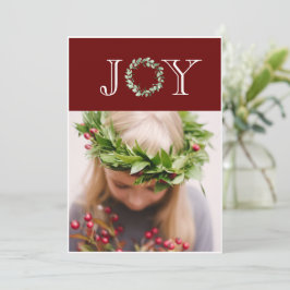 Joy Foto Red Christmas Personalisiert Feiertagskarte