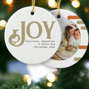 Joy Foto Weihnachten Personalisiert Keramik Ornament