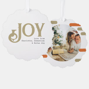 Joy Foto Weihnachten Personalisiert Ornament Karte