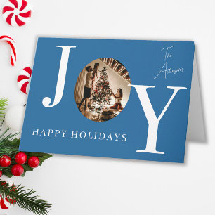 JOY Foto-Weihnachtskarte Benutzerdefinierte Famili Dankeskarte