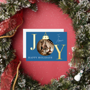 JOY Foto Weihnachtskarte Benutzerdefinierte Famili Folien Feiertagskarte