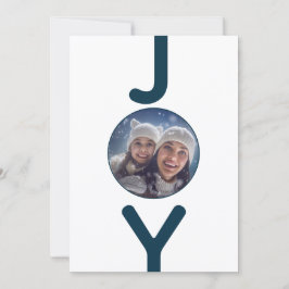 Joy Foto White Blue Weihnachtskarte Einladung