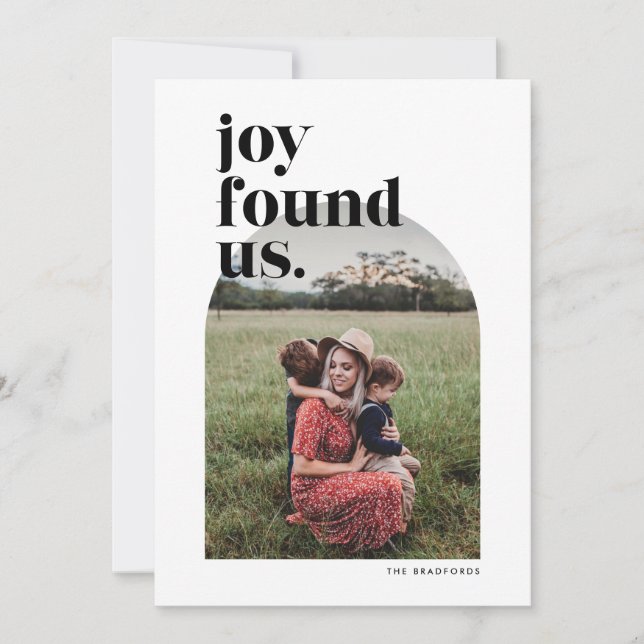 Joy Found US Arched Foto Holiday Card (Vorderseite)