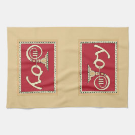 Joy French Horn Holiday Geschirrtuch