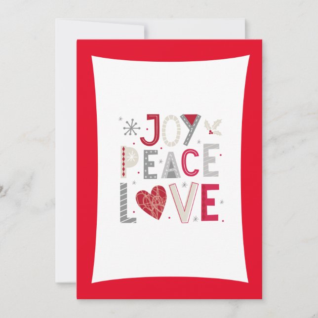 Joy! Frieden und Liebe Feiertagskarte (Vorderseite)