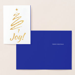 Joy! Frohe Weihnachten Weihnachten Tree Blue Your  Folienkarte