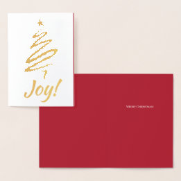 Joy! Frohe Weihnachten Weihnachten Tree Red Deine Folienkarte