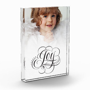 JOY Geblüht Weihnachtskalligrafie Lettern Fotoblock