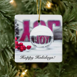 Joy Glass Ball Holiday Collection Keramikornament