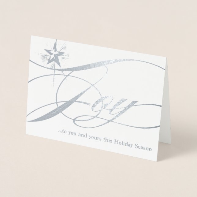 Joy Gold Foil Star Weihnachtskarte Folienkarte (Vorderseite)