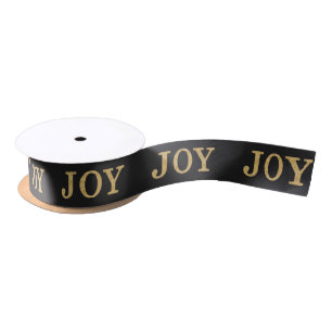 JOY (Goldener Glitzer) Satinband