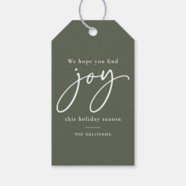 Joy Green Holiday Custom Gift Tags suchen Geschenkanhänger