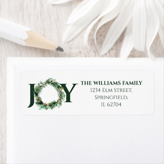 Joy Greenery Christmas Wreath Rücksendeadresse (Insitu)