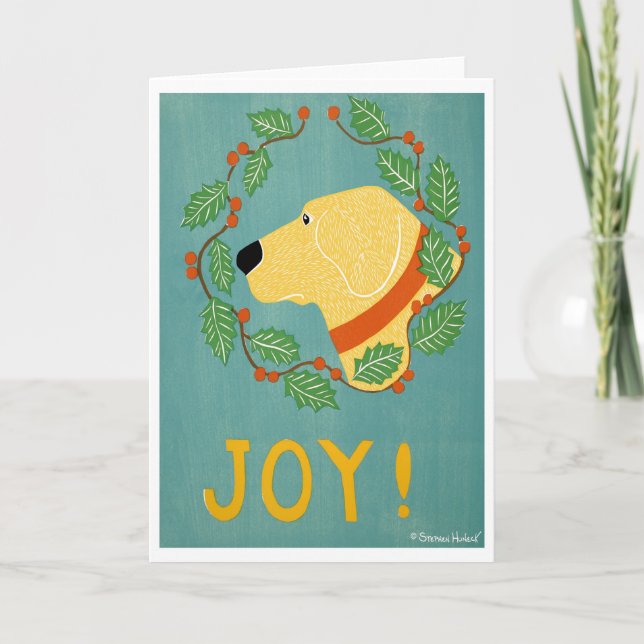 Joy Greeting Card - Stephen Huneck Feiertagskarte (Vorderseite)