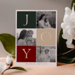 JOY Grid Foto Folien Feiertagskarte<br><div class="desc">JOY | Colorblock Foto Grid Foil Holiday Card.</div>
