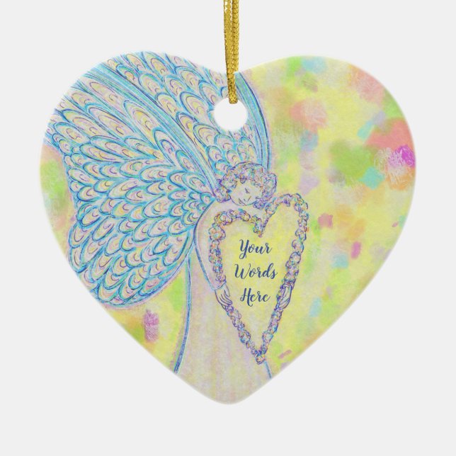 Joy Guardian Angel Custom Holiday Geschenk Ornamen Keramik Ornament (Vorne)