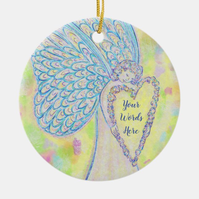 Joy Guardian Angel Custom Holiday Geschenk Ornamen Keramik Ornament (Vorne)