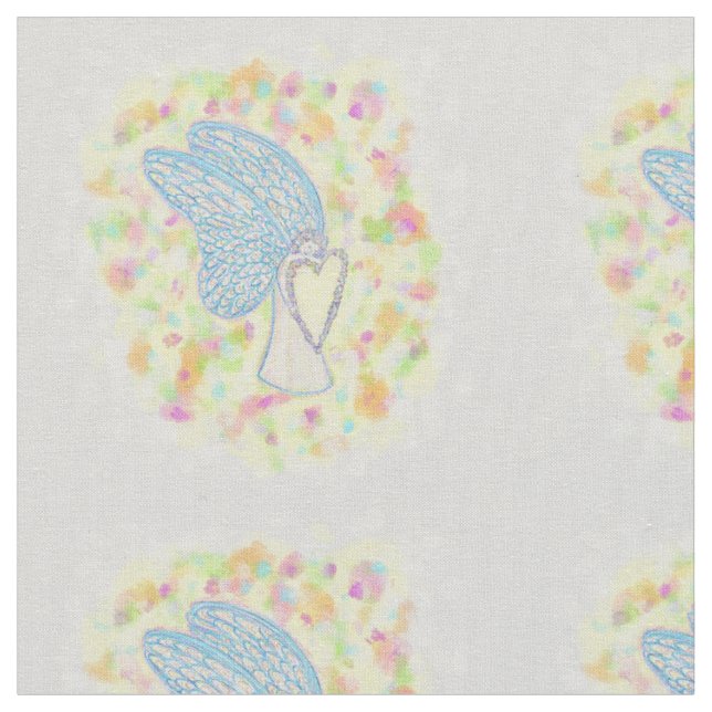Joy Heart Guardian Angel Fabric Art Material Stoff (Nahaufnahme)