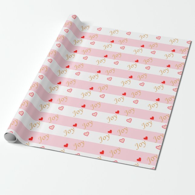 Joy Heart Pattern Geschenkpapier (Ungerollt)