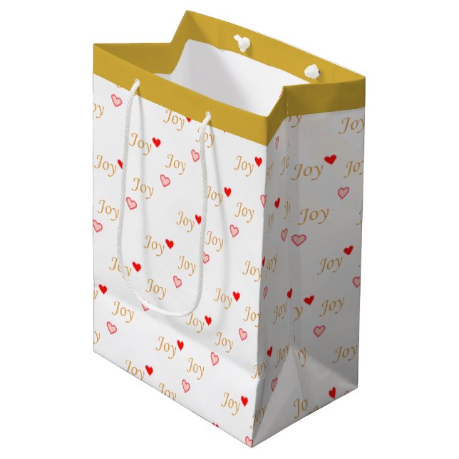 Joy Hearts Mittlere Geschenktüte (Vorderseite Schrägansicht)