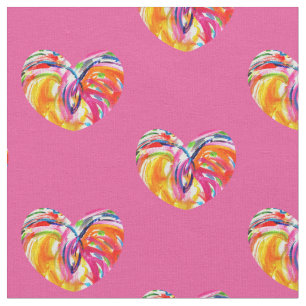 Joy Hearts Rainbow Material Stoff