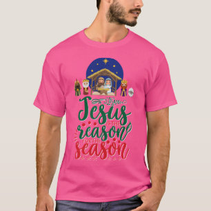 Joy Heilige Nacht Weihnachtskrippe Geburt von Jesu T-Shirt