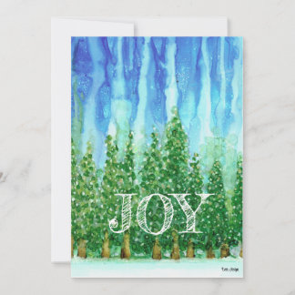 JOY Holiday Card - Original Alcohol Ink Design Feiertagskarte