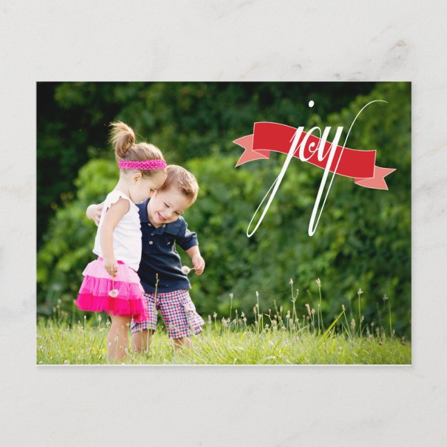 Joy | Holiday Foto Postkarte (Vorderseite)