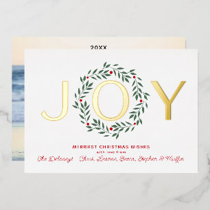 JOY Holiday Kranz   Eine Foto-Folienkarte Folieneinladung