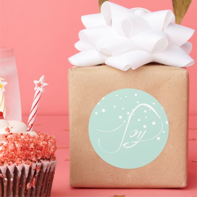 Joy Holiday Weihnachtsminte Runder Aufkleber (Party)