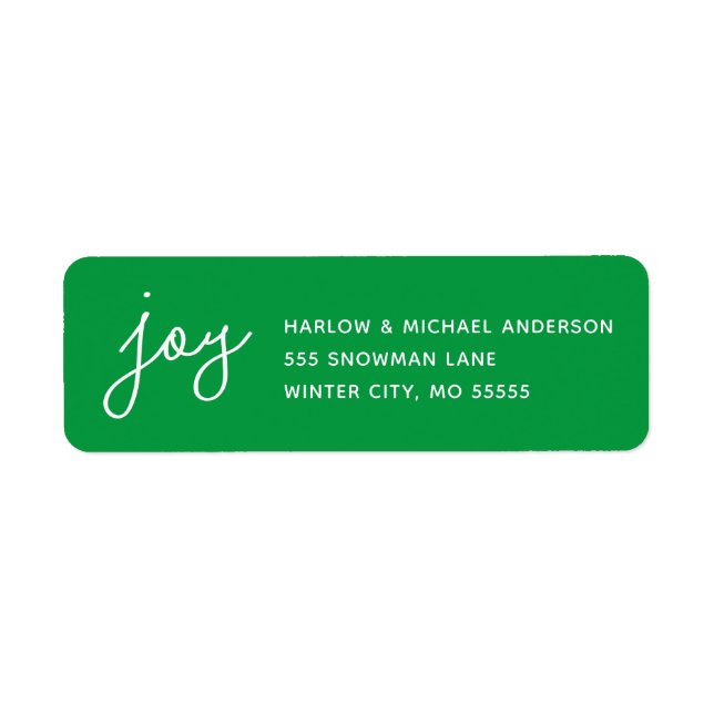 Joy Holiday Whimsical Script Green Custom (Vorne)