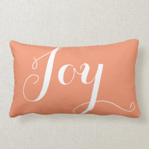 "Joy", "Hope Christmas and New Year Coral Lendenkissen